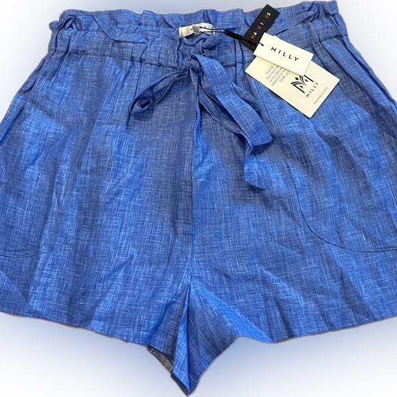 The Milly Italian Linen Gathered Kori Short - NWT - Picture 4 of 13